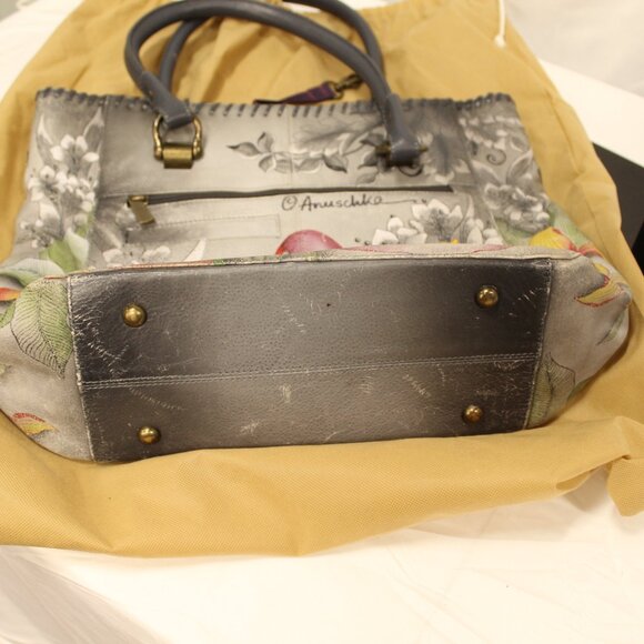 Anuschka Gray and Pink Flamingo Shoulder Bag - Picture 11 of 13